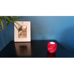 Support Bougie Lowpoly grand modèle Rouge.