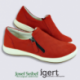 Chaussures Josef Seibel, chaussures à glissière femme en cuir rouge