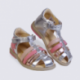 Sandale pour fille Babybotte en cuir argent et rose