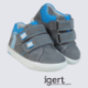 Chaussure à scratch pour bébé Superfit en cuir gris et bleu
