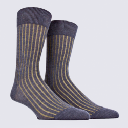 Chaussettes Doré Doré, chaussettes confortables homme en laine et coton gris