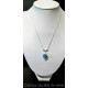 Collier "Dalia" - Perle de verre - Argent et Strass - Bleu hivernal