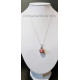 Collier "Dalia" - Perle de verre - Argent et Strass - Rouge Blanc