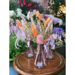 Soliflore de fleurs séchées - Orange & Violet