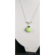 Collier "Dalia" - Perle de verre - Argent et Strass - Vert