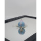 Collier "Dalia" - perle de verre - argent et Strass - Bleu Rose