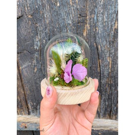 Petite cloche de fleurs séchées - Violette