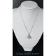 Collier "Dalia" - perle de verre - argent et Strass - Bleu gris