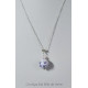 Collier "Dalia" - perle de verre - argent et Strass - Mauve