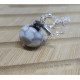 Collier "Dalia" - perle de verre - argent et Strass - Gris Blanc