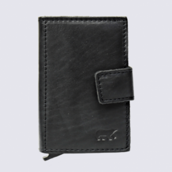 Mini portefeuille Bear, mini portefeuilles intelligent en cuir noir
