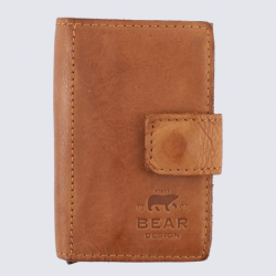 Mini portefeuille Bear, mini portefeuilles intelligent en cuir jaune
