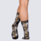 Chaussettes Wigglesteps, chaussettes motif Soleil Mystique femme en coton bio noir