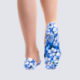 Chaussettes Wigglesteps, chaussettes invisibles été motif fleurs femme bleu