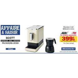 Machine à café Expresso  SCOTT - broyeur, mousseur à lait et Milkissimo inclus