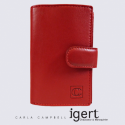Porte Feuille Clara Campbell, porte feuille tendance femme en cuir rouge