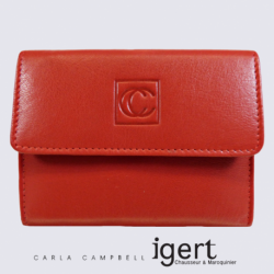 Porte monnaie Clara Campbell, porte monnaie femme en cuir rouge