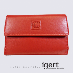 Porte Feuille Clara Campbell, porte feuille élégant femme en cuir rouge