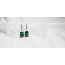 Boucles d'oreilles sapin nœud blanc