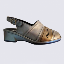 Nu-pieds Ara, sandales tendance femme en cuir lisse bronze