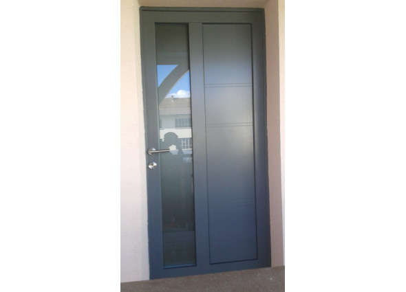 Porte d'entrée mixtes Bois/aluminium